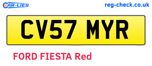 CV57MYR are the vehicle registration plates.
