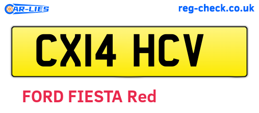 CX14HCV are the vehicle registration plates.