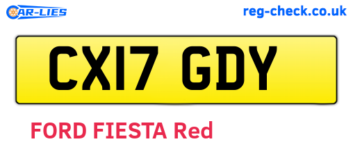 CX17GDY are the vehicle registration plates.