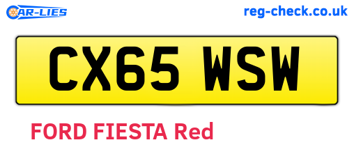 CX65WSW are the vehicle registration plates.