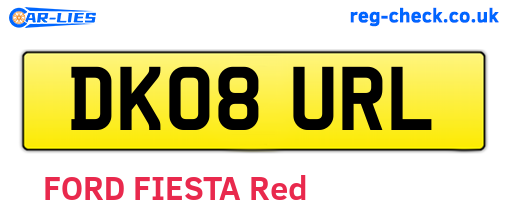 DK08URL are the vehicle registration plates.