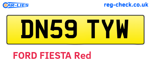 DN59TYW are the vehicle registration plates.