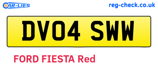 DV04SWW are the vehicle registration plates.