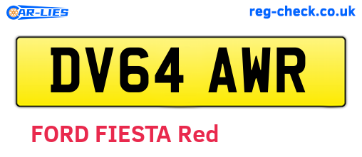 DV64AWR are the vehicle registration plates.