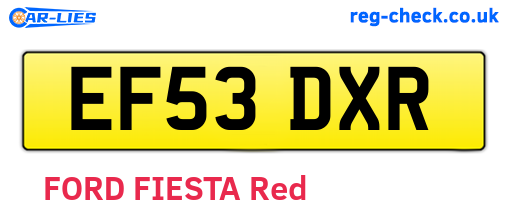 EF53DXR are the vehicle registration plates.