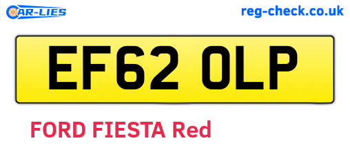 EF62OLP are the vehicle registration plates.