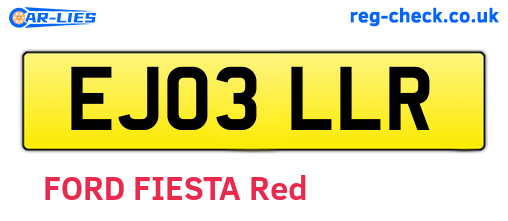 EJ03LLR are the vehicle registration plates.