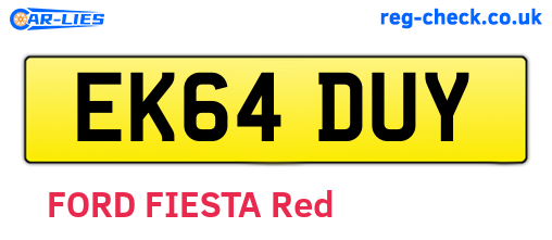 EK64DUY are the vehicle registration plates.