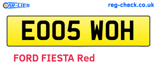 EO05WOH are the vehicle registration plates.