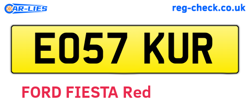 EO57KUR are the vehicle registration plates.