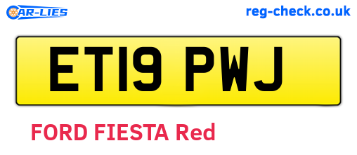 ET19PWJ are the vehicle registration plates.