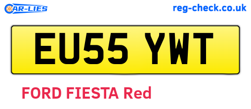 EU55YWT are the vehicle registration plates.
