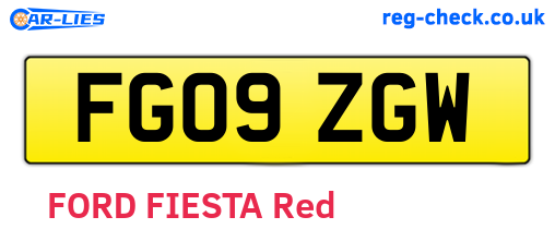 FG09ZGW are the vehicle registration plates.