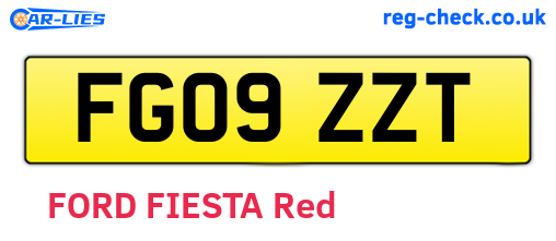 FG09ZZT are the vehicle registration plates.