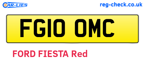 FG10OMC are the vehicle registration plates.