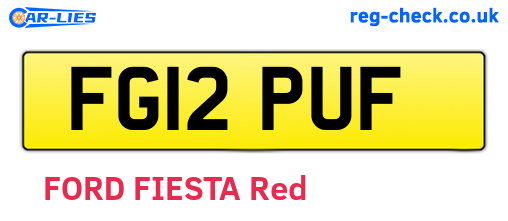 FG12PUF are the vehicle registration plates.