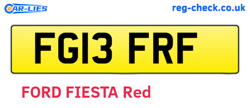 FG13FRF are the vehicle registration plates.