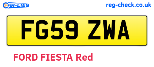 FG59ZWA are the vehicle registration plates.
