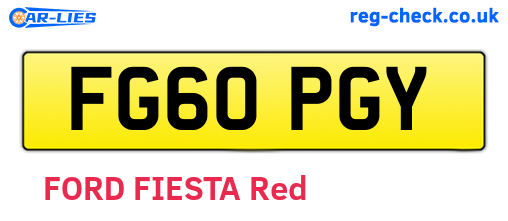 FG60PGY are the vehicle registration plates.