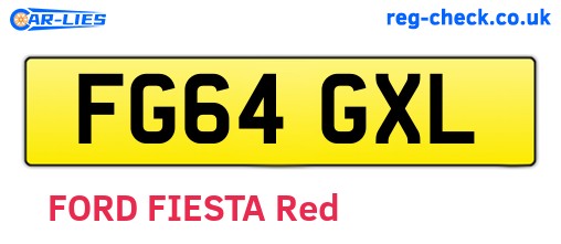 FG64GXL are the vehicle registration plates.