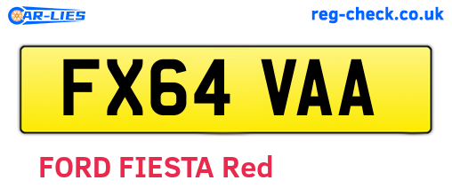 FX64VAA are the vehicle registration plates.
