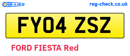 FY04ZSZ are the vehicle registration plates.