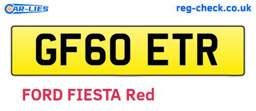 GF60ETR are the vehicle registration plates.