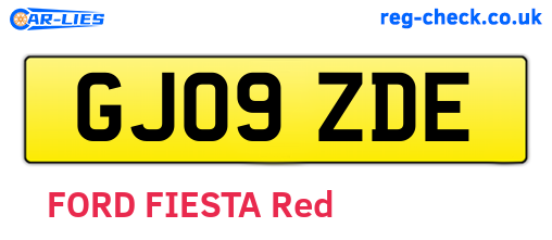 GJ09ZDE are the vehicle registration plates.