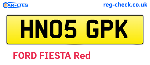 HN05GPK are the vehicle registration plates.