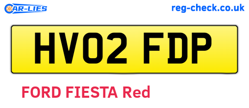 HV02FDP are the vehicle registration plates.