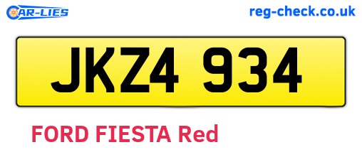 JKZ4934 are the vehicle registration plates.