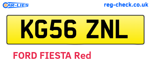 KG56ZNL are the vehicle registration plates.
