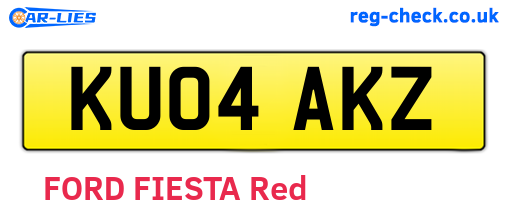 KU04AKZ are the vehicle registration plates.