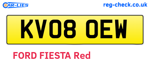 KV08OEW are the vehicle registration plates.