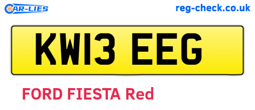 KW13EEG are the vehicle registration plates.