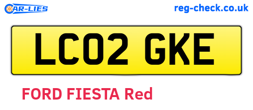 LC02GKE are the vehicle registration plates.