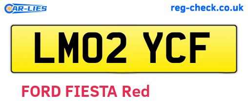 LM02YCF are the vehicle registration plates.
