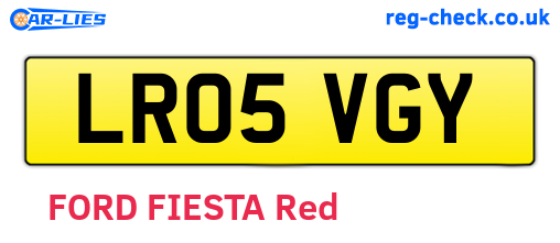 LR05VGY are the vehicle registration plates.