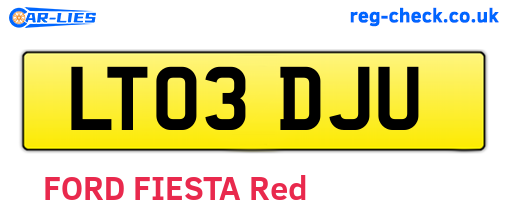 LT03DJU are the vehicle registration plates.