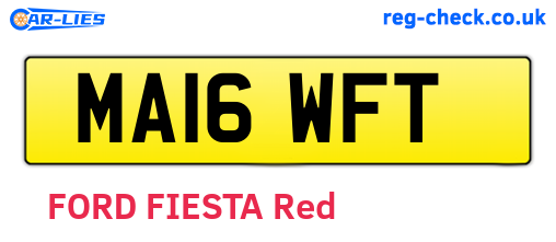 MA16WFT are the vehicle registration plates.