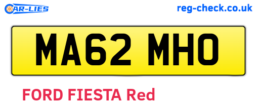 MA62MHO are the vehicle registration plates.