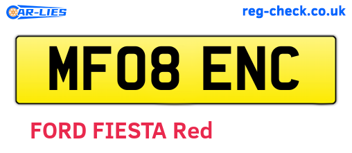 MF08ENC are the vehicle registration plates.