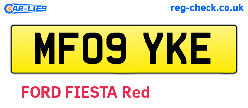 MF09YKE are the vehicle registration plates.