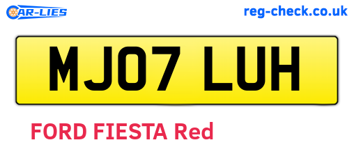 MJ07LUH are the vehicle registration plates.