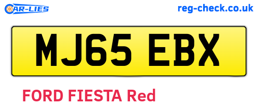 MJ65EBX are the vehicle registration plates.