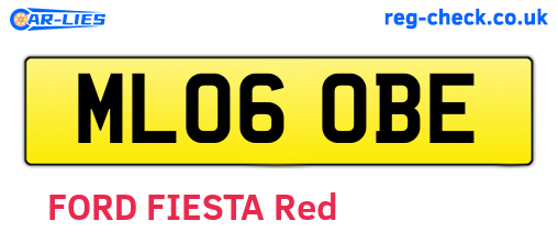 ML06OBE are the vehicle registration plates.