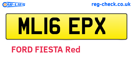 ML16EPX are the vehicle registration plates.