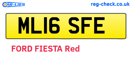 ML16SFE are the vehicle registration plates.