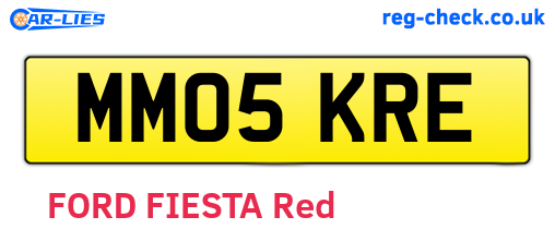 MM05KRE are the vehicle registration plates.