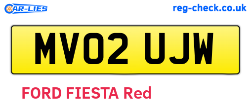MV02UJW are the vehicle registration plates.